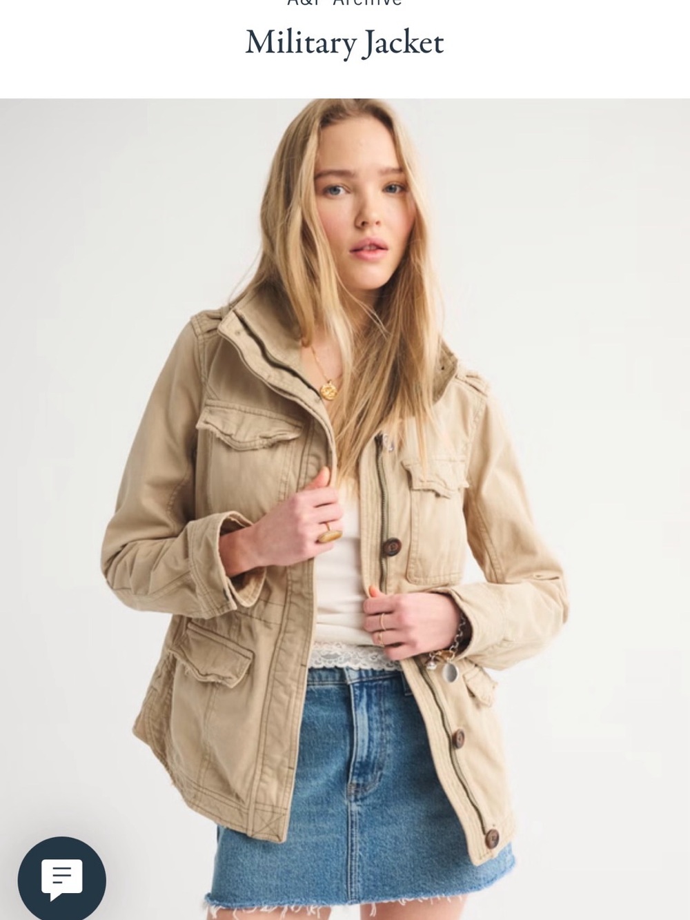 Abercrombie Military Jacket - Women's Lightweight Utility Coat- New without tags